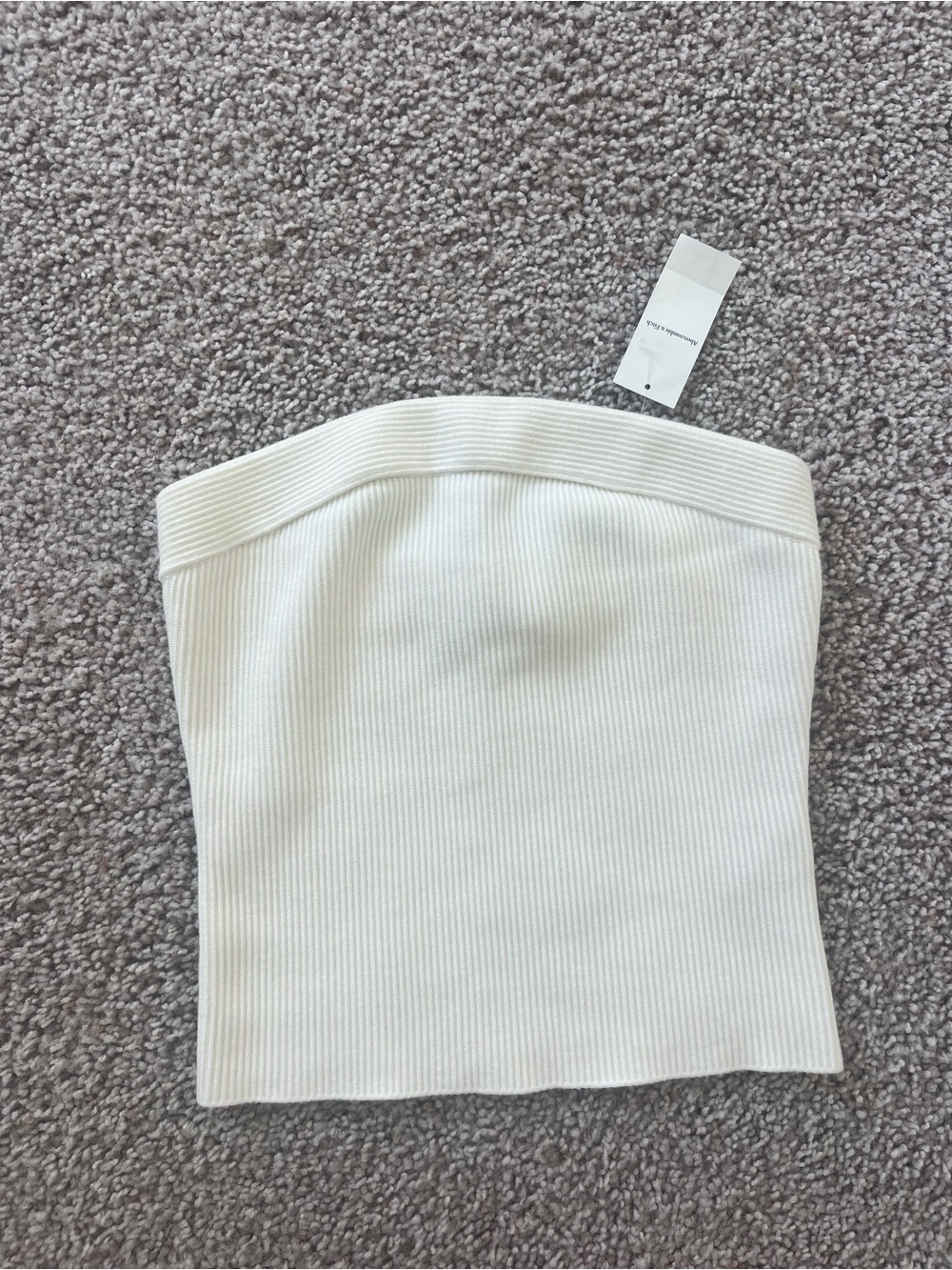 Abercrombie & Fitch Cream Ribbed Tube Top